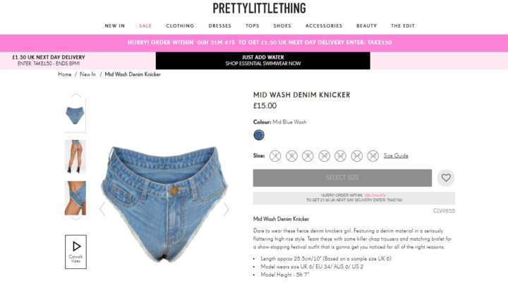 Apesar de polêmico, “shorts jeans calcinha” esgota no site da marca
