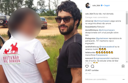 Caio Blat posta foto enaltecendo frase machista e é criticado nas redes sociais