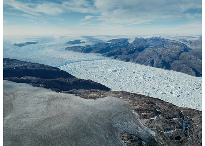 O glaciar Helheim, na Groenlândia