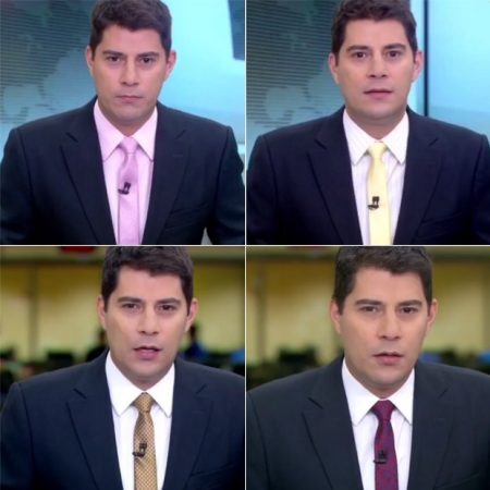 Evaristo Costa repetia ternos e gravatas no “JH”