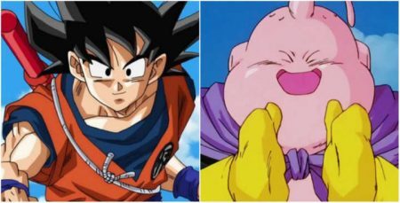 Goku e Majin Boo personagens de Dragon Ball