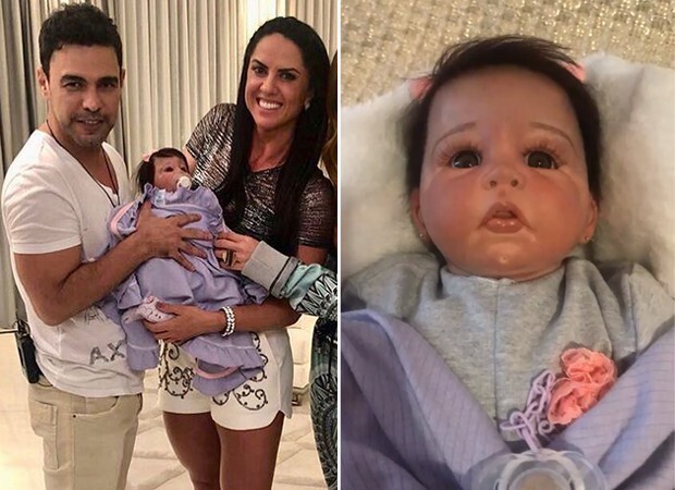 Graciele Lacerda mostra a “filha” com Zezé di Camargo: uma boneca hiper-realista