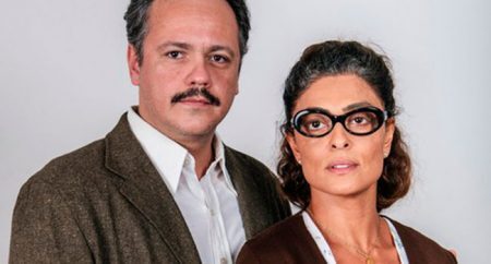 Danton Mello e Juliana Paes caracterizados para o filme “Arigó”