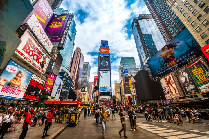 Times Square, uma das atrações de Nova York; Azul terá voos diários a partir de junho