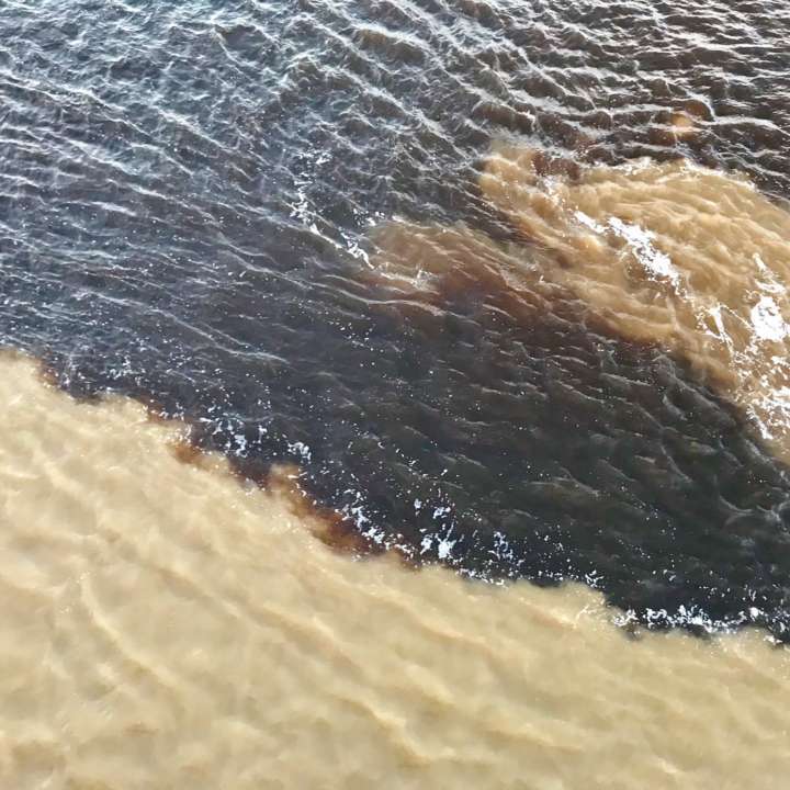 O encontro das águas dos rios Negro e Solimões