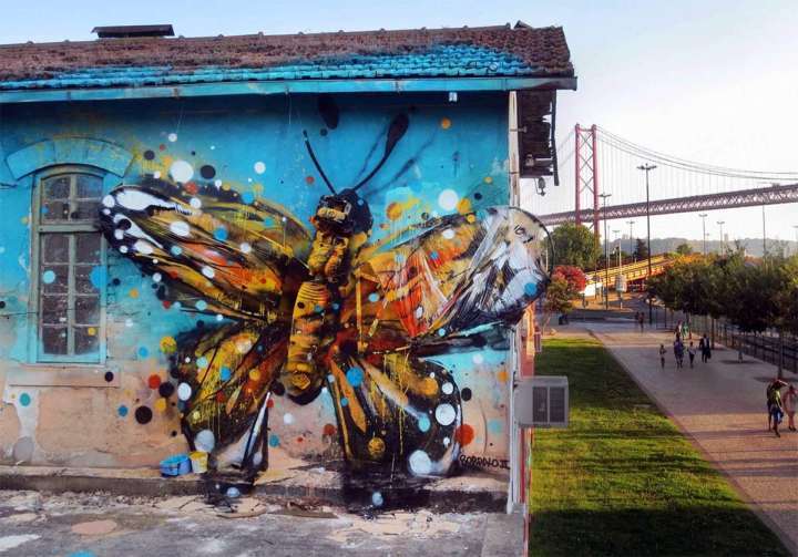 Grafite de Bordalo ll nas ruas de Lisboa