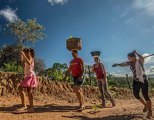Mulheres artesãs da comunidade de Campo Buriti, em Turmalina