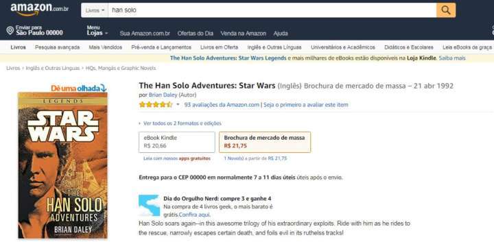 Livro conta as aventuras de Han Solo