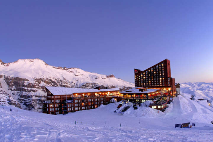 Visão geral do complexo hoteleiro do Valle Nevado