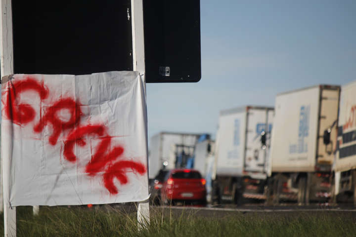 Greve dos Caminhoneiros na fronteira com Brasil/Uruguai