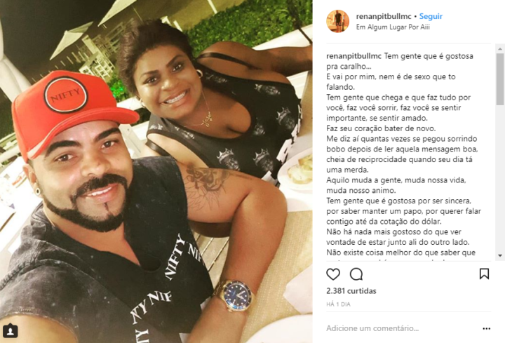 Renan Pitbull se declarada à namorada, a funkeira Jojo Todynho