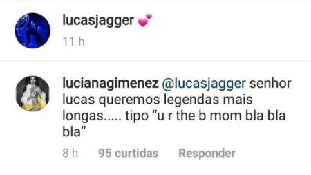 Luciana Gimenez dá ‘bronca’ no filho Lucas Jagger