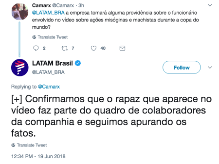 Latam decide punir funcionário após reclamações