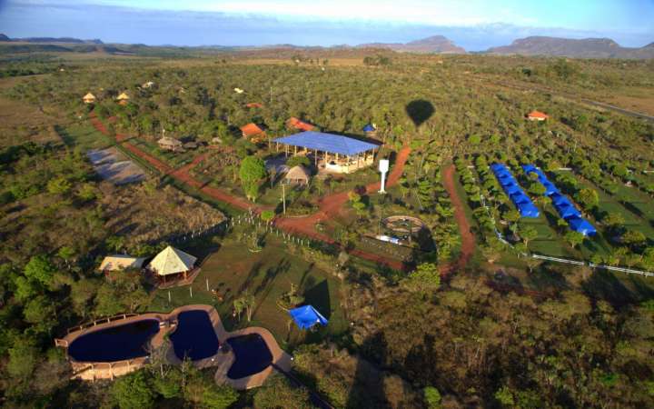 Vista aérea do Novo Portal da Chapada, santuário ecológico no coração da Chapada dos Veadeiros