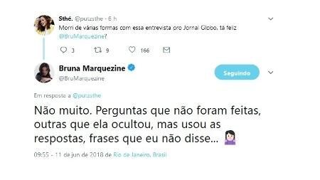 Print de posts de Bruna Marquezine no Twitter