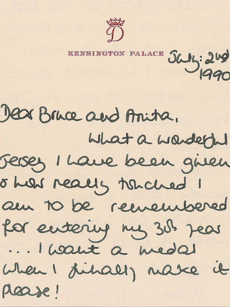 Carta inédita de Diana vai à leilão