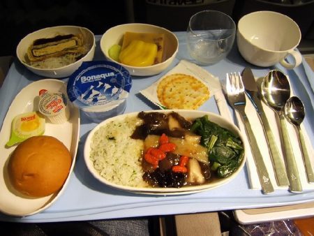 Prato vegano da Singapore Airlines