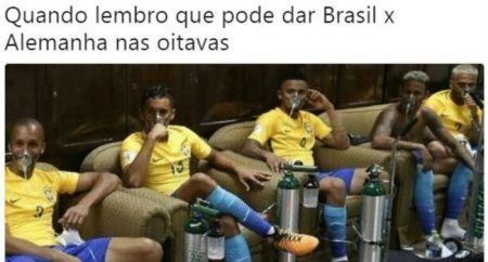 Internautas criaram memes para a possibilidade de a Alemanha pegar o Brasil nas oitavas