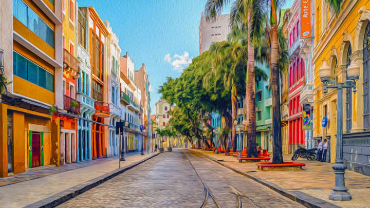 Rua no Centro antigo de Recife (PE); capital pernambucana está entre os destinos mais procurados com a alta do dólar