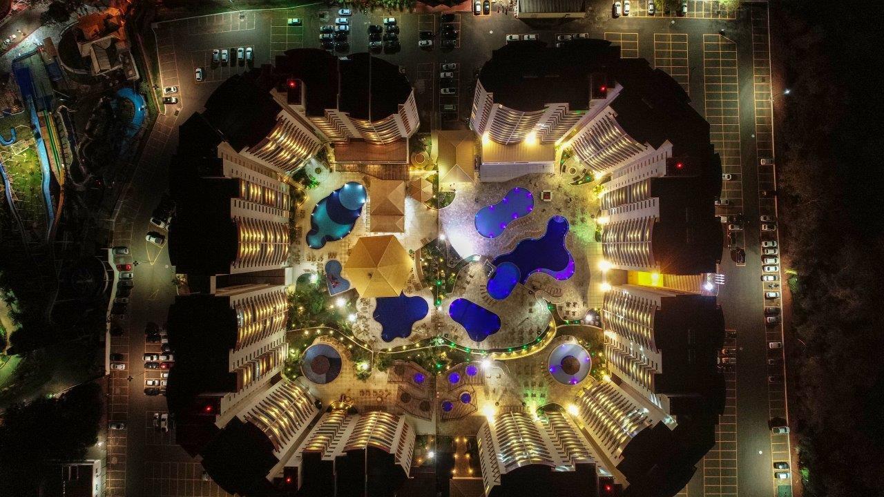 Vista aérea do complexo Royal Star, em Olímpia