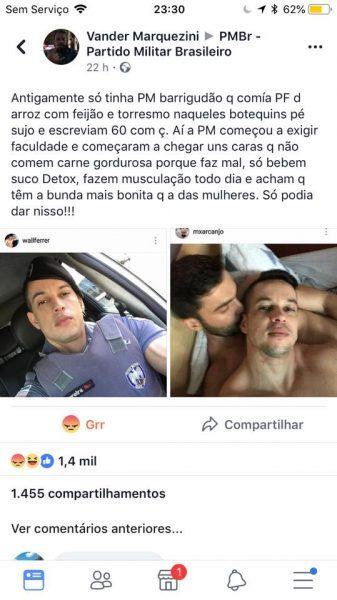 PM é vítima de homofobia nas redes sociais