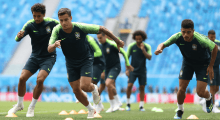 Treino da seleção brasileira em São Petersburgo