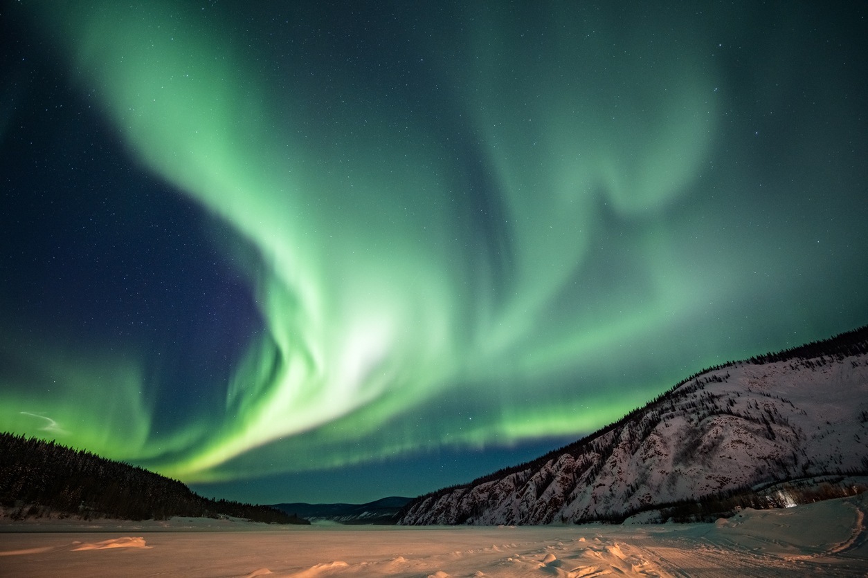 O melhor lugar para assistir ao espetáculo da aurora boreal é em Whitehorse, no território de Yukon