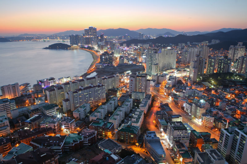 Vista da cidade de Busan, na Coreia do Sul