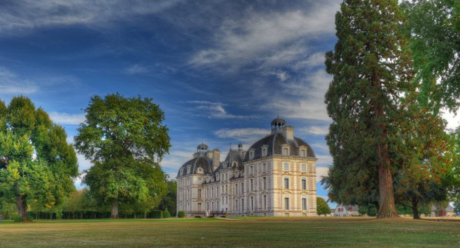 Fachada do Castelo de Cheverny, no Vale do Loire, na França