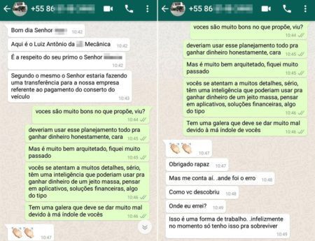 Bandidos tentaram aplicar golpe via WhatsApp