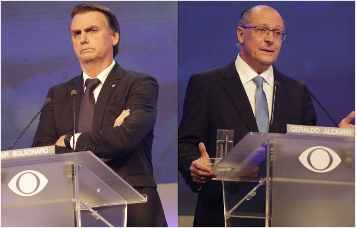 Jair Bolsonaro e Geraldo Alckmin participaram do debate da Band na última quinta-feira, 9
