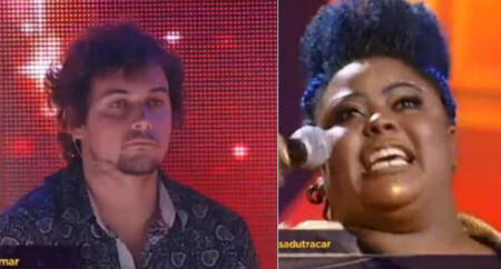 Felipe Dylon e a candidata do “Canta Comigo”, da Record TV