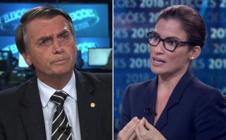 Renata Vasconcellos ressaltou que ajuda a pagar o salário de Bolsonaro; apresentadora ainda citou fala do candidato em entrevista à Luciana Gimenez