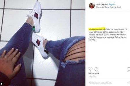 Luiza Brunet chama internauta de “vadia” e “faxineira metida”
