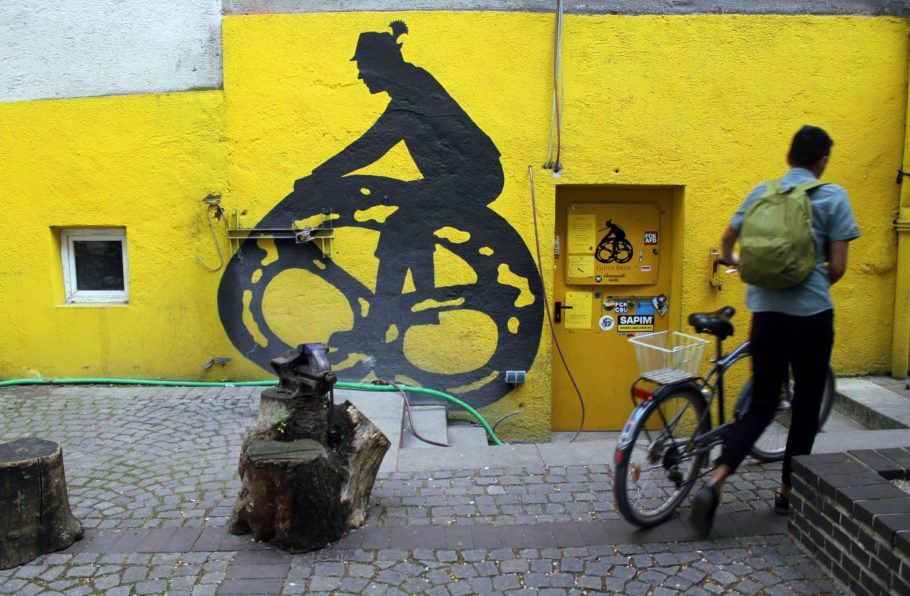 Início do tour de bike em Munique, na Alemanha