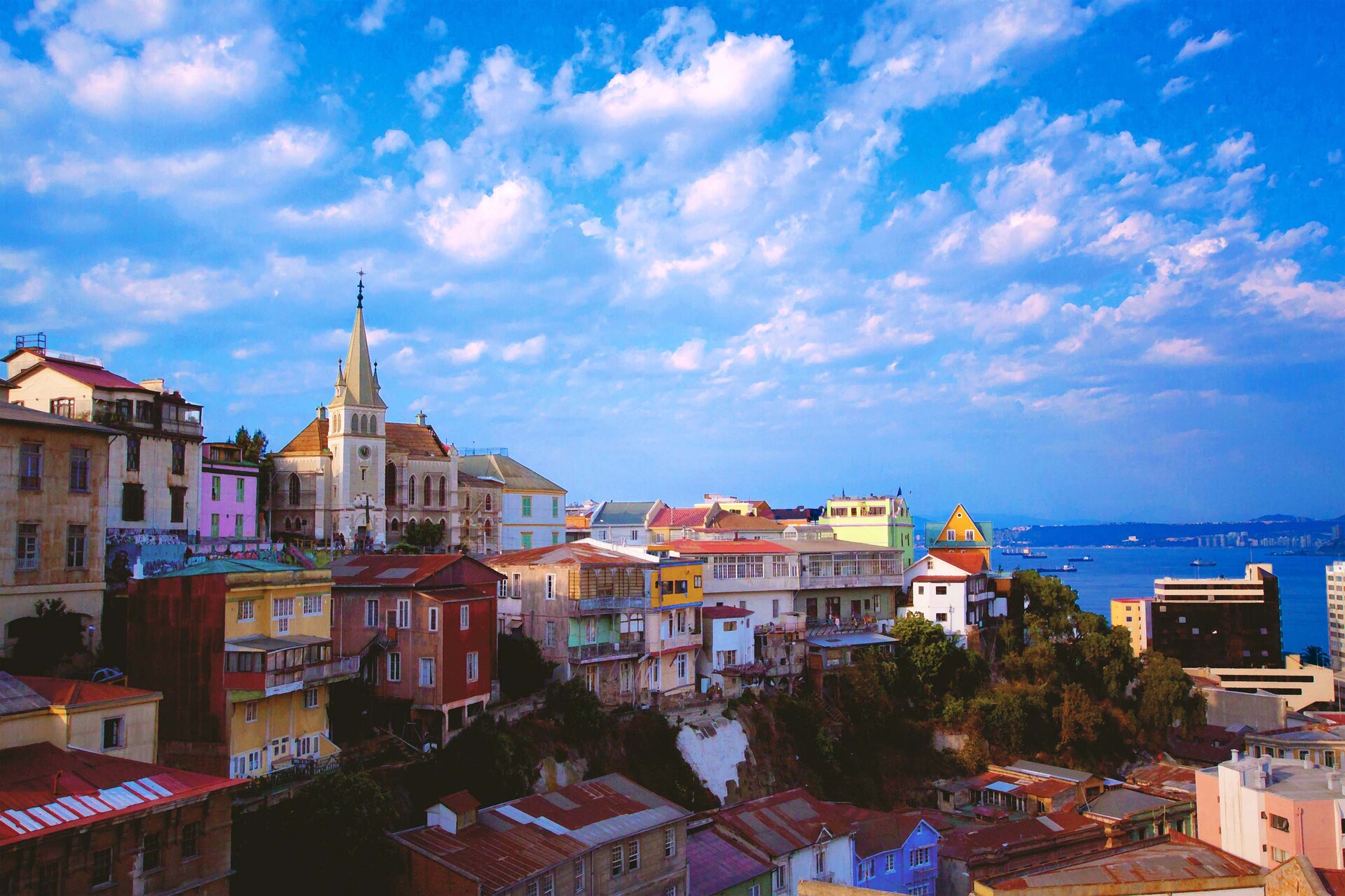 A colorida cidade de Valparaíso