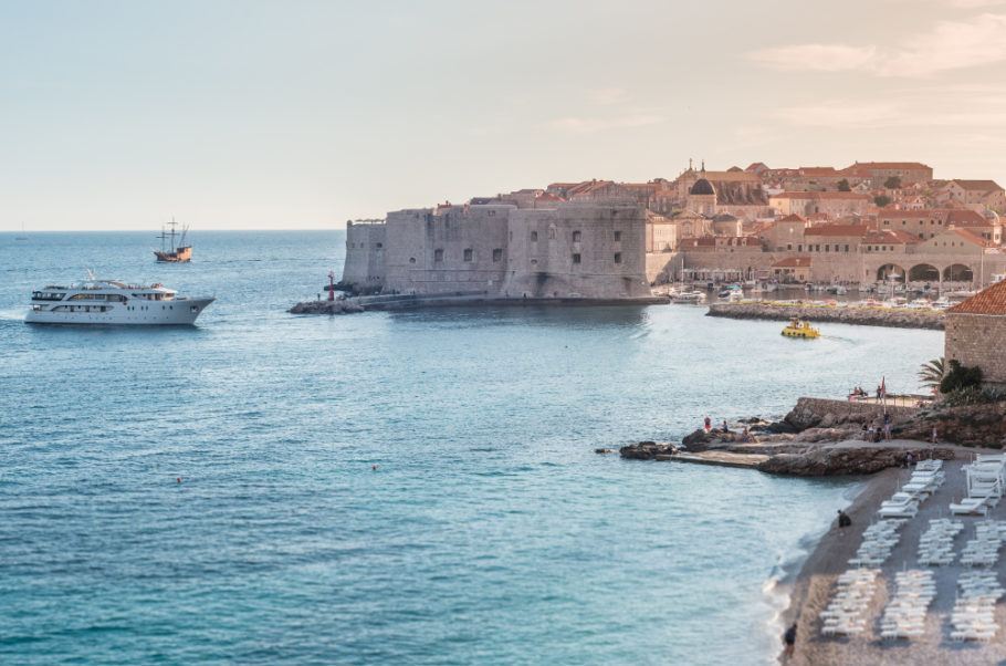 Vista de Dubrovnik, na Costa da Dalmácia, na Croácia