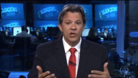 Fernando Haddad foi o entrevistado da vez do Jornal Nacional