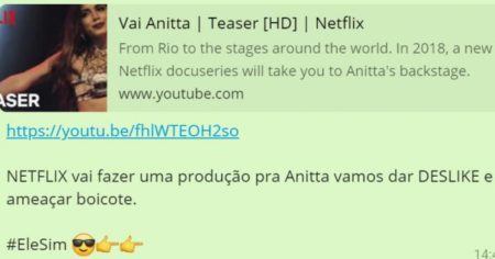 Eleitores de Bolsonaro pregam boicote à Anitta