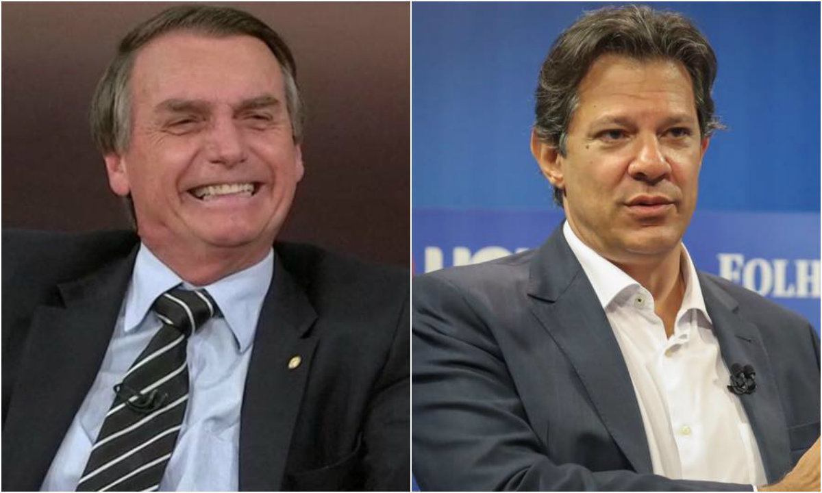 Resultado de imagem para Haddad e Bolsonaro aparecem tecnicamente empatados em pesquisa CNT/MDA