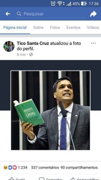 Hackers trocaram a foto de Tico Santa Cruz pela do Cabo Daciolo