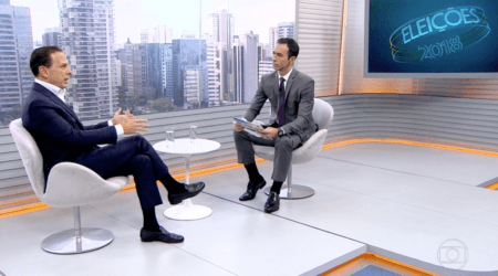 Cesar Tralli entrevistou o candidato ao governo de SP, João Doria, do PSDB