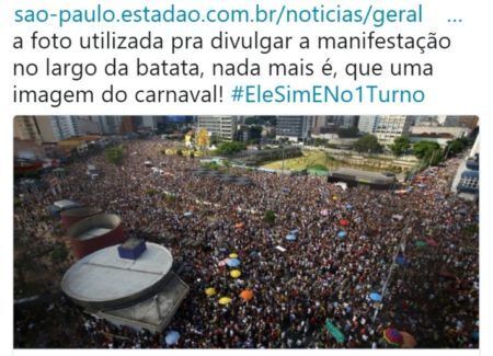 Fake news: internautas afirmaram que foto de manifestação seria a mesma utilizada no Carnaval
