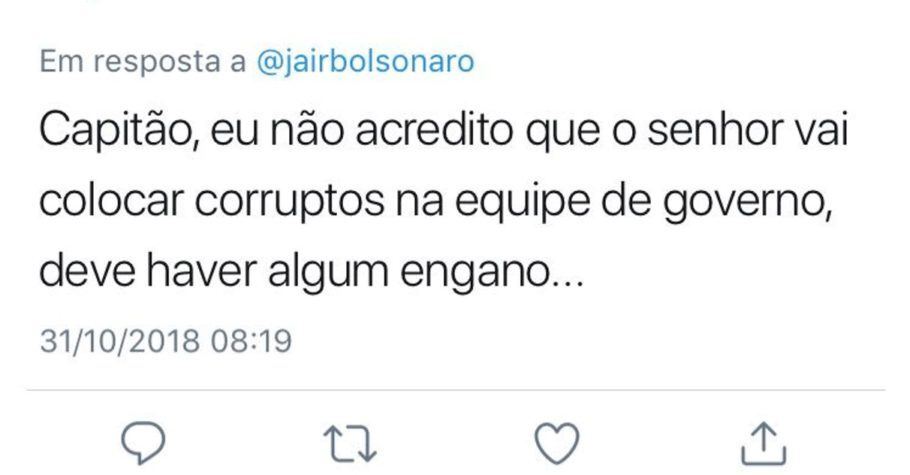 Jair me arrependi: eleitores de Bolsonaro vão à conta do “mito” manifestarem seus descontentamentos