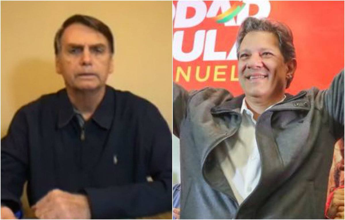 Jair Bolsonaro (PSL) e Fernando Haddad (PT) comemoraram o resultado