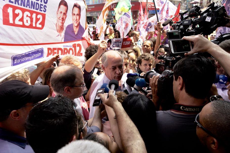 Ciro Gomes, do PDT, durante evento de campanha do primeiro turno
