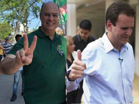 Wilson Witzel (PSC) e Eduardo Paes (DEM) disputam 2º turno no Rio