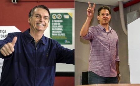 Jair Bolsonaro e Fernando Haddad, candidatos à presidência da República