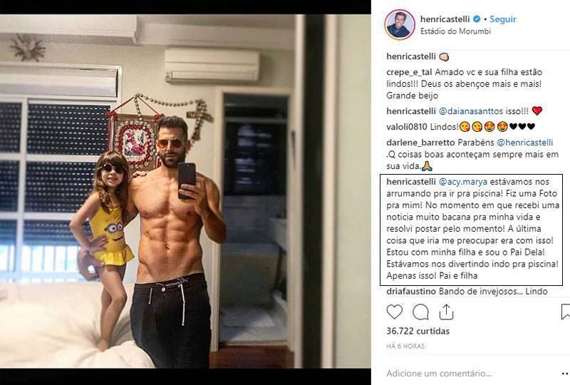 Henri Castelli posta foto ao lado da filha e é criticado nas redes sociais