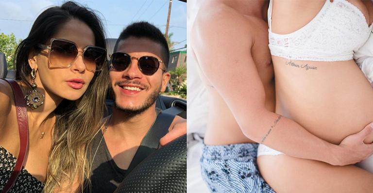Mayra Cardi tem tatuagem com o nome do marido na barriga e é criticada na web